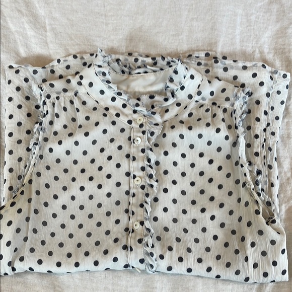J.Crew Women’s Silk Polka Dot Blouse - Picture 2 of 9